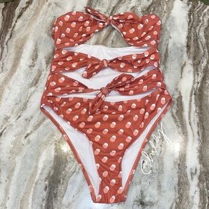 Nasty Gal Polka Dot Tie-Front One-Piece Swimsuit
